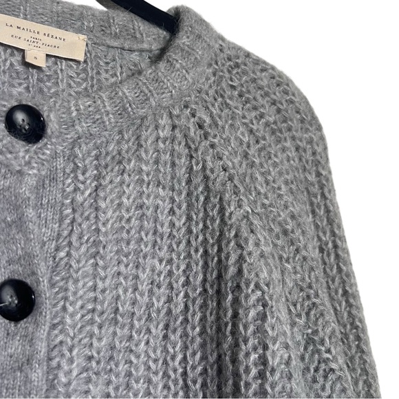Sezane Emile Cardigan in Mottled Grey Small - Picture 6 of 9
